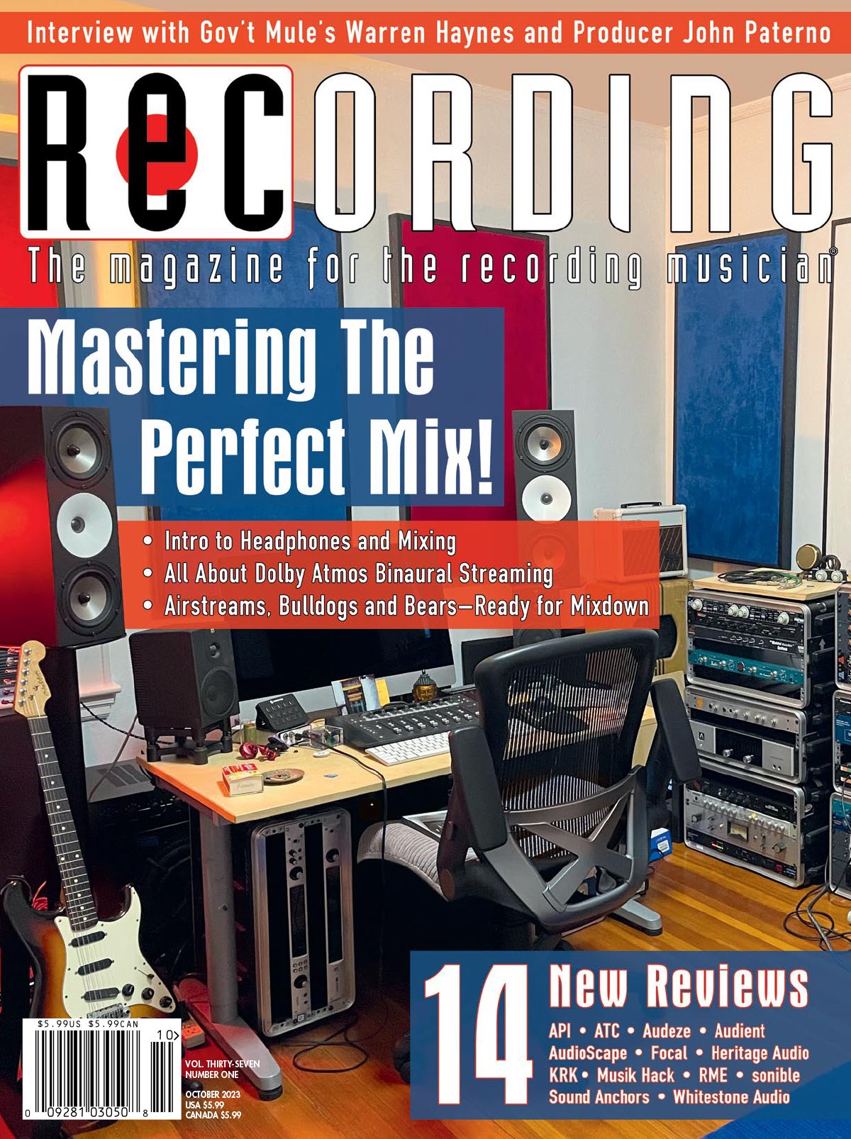 Recording Magazine cover for Whitestone P331 EVL review